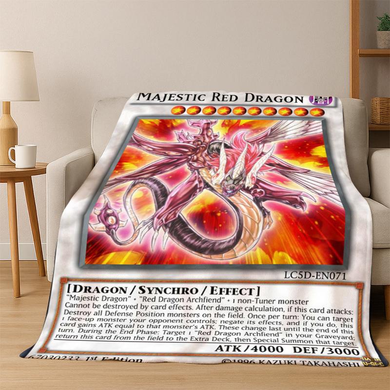 Anime Yu-Gi-Oh Carta Mostro Cartone Animato Coperta in Flanella Morbida Calda Coperta Plaid per Camera da Letto Soggiorno Letto Picnic Bambino
