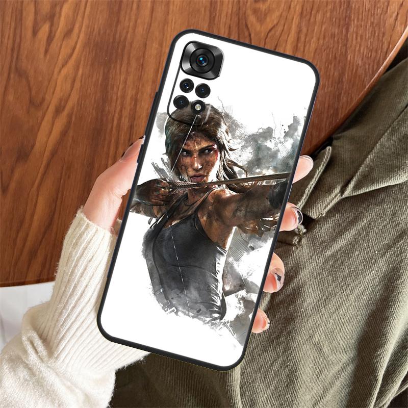 Lara Croft Tomb Raider Case For Xiaomi Redmi Note 14 Pro 13 12 11 10 15 Pro Plus Redmi 13 C 15 10C 12C 14C 15C Cover