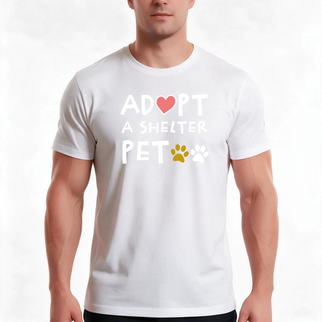 Adopt A Shelter Pet Tshirt Summer Casual Cotton Tee Oversized Streetwear Tops Vintage Graphic Print Loose Fit Short Sleeve