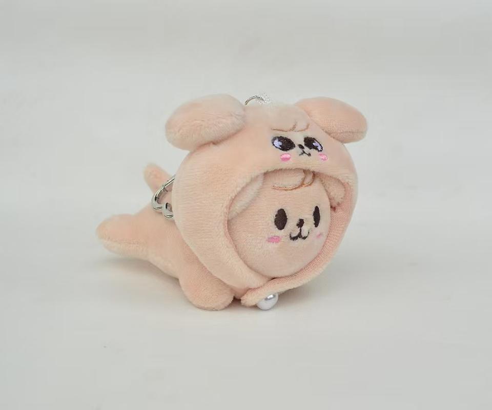 SKZOO Plush Keychain with Animal Hoodie 10cm Soft Stuffed Bag Pendant for Fans Gift Collection