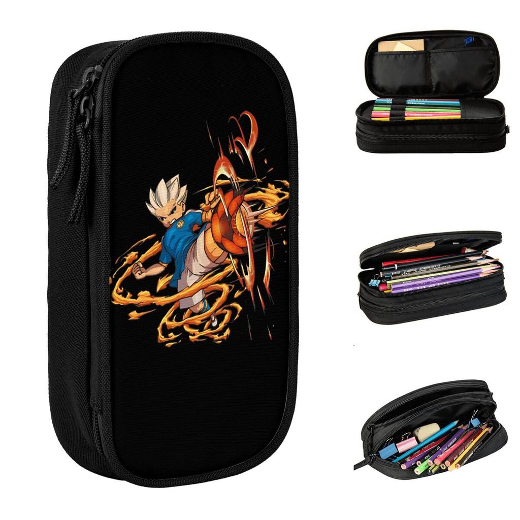 Axel Blaze Pencil Cases Fun Inazumas Elevens Soccer Anime Pen Holder Bags Student School Supplies Cosmetic Pencilcases