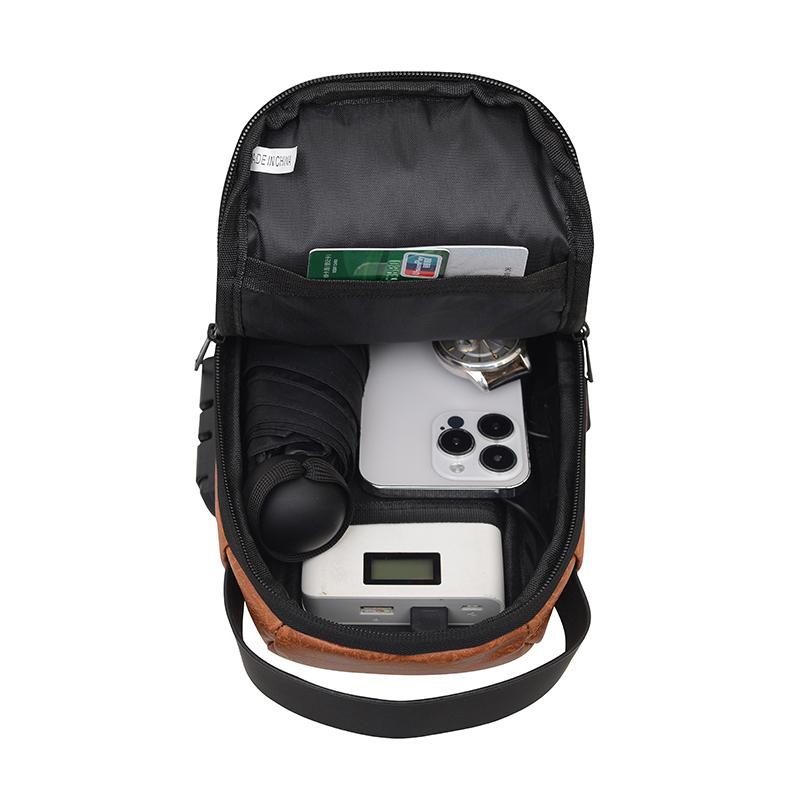 Men's Chest Bag Oxford Shoulder Crossbody Bag Waterproof USB Combination Lock Riding Bag