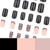 Unghia Press On Quadrata Unghia Finta Unghia Leopardata da Incollare Unghia Artificiale Acrilica 24 Pezzi 12 Misure Unghia da Incollare per Donne Ragazze
