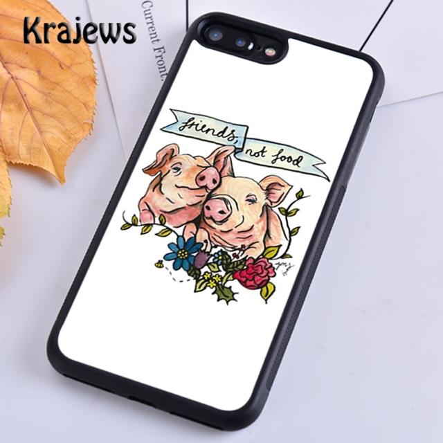 

Krajews Vegan Love Animal Pig Cow Soft Phone Case Cover For iPhone 17 Air 16 15 14 plus 11 12 13 pro ma coque Fundas iPhone 13