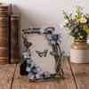 Elegant Emaille Bloemen Vogel Metalen Fotolijst Met Strass Accent Antiek Fotolijstje Voor Tafelblad Planken Decoraties