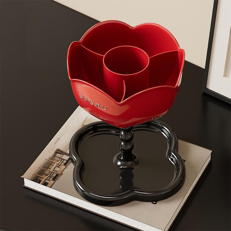 Multifunktionale Schreibtisch-Aufbewahrungsbox Kosmetik-Organisation Regal Kreative Blumen Schlüsselhalter Heimdekoration Süßigkeiten-Kleinkram-Tablett