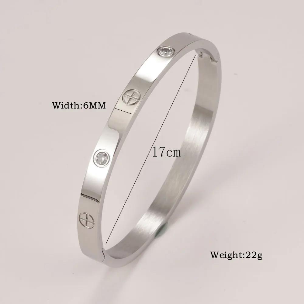 Stainless Steel Cuff Bracelets Bangles For Women Fashion Jewelry Charm Jewelry Accessories Crystal Bracelet love