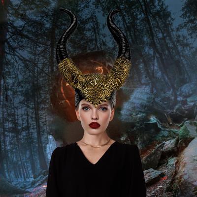 Halloweenský kostým ďábelské rohy Černý latex s dlouhými rohy Ženy Dospělí Horn čelenka pro cosplay Halloweenský kostým