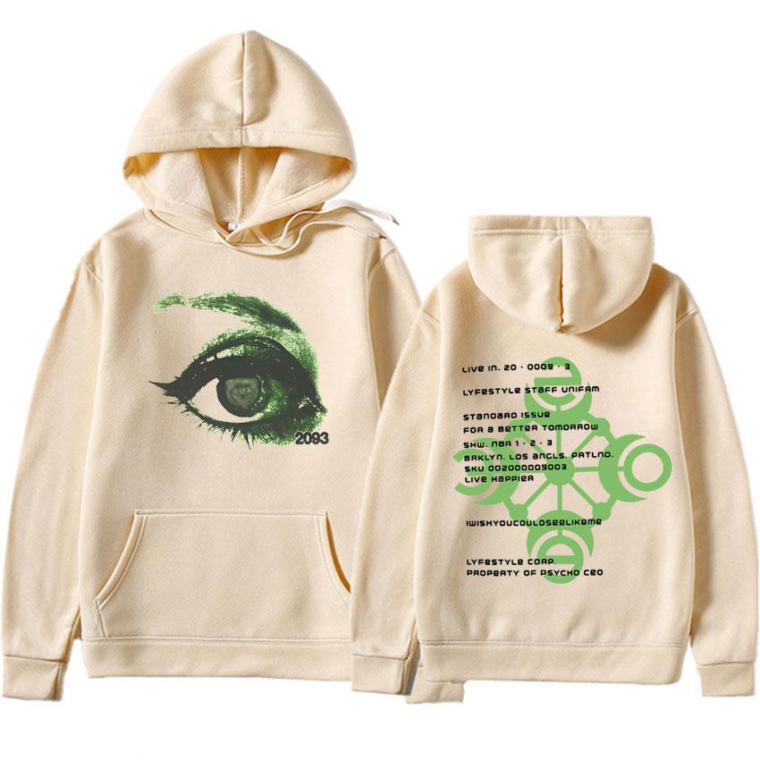 Yeat Lyfestyle 2093 Eye Print Hoodie Album Merch Pullovers Fashion Sweatshirts Men's Casual Y2K Top Aesthetic Long Sleeve