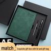 2026 Premium A5 Business Notebook - PU Leather Cover, Customizable Logo & Name Engraving