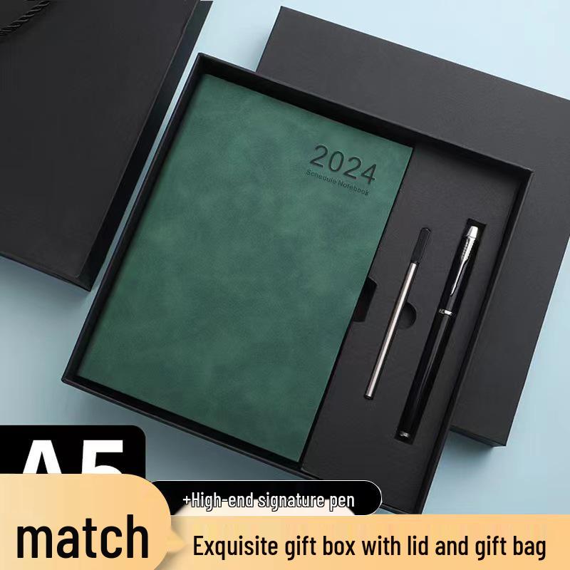 2026 Premium A5 Business Notebook - PU Leather Cover, Customizable Logo & Name Engraving