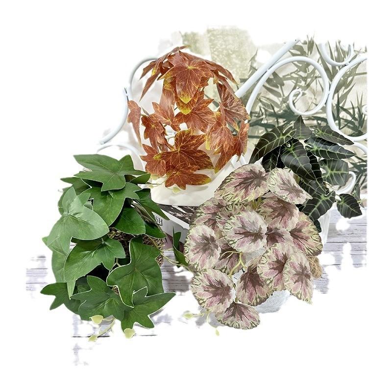 Bonsai Greenery Faux Featuring Maple And Alocasia Leaves For Hotel Decorate Room