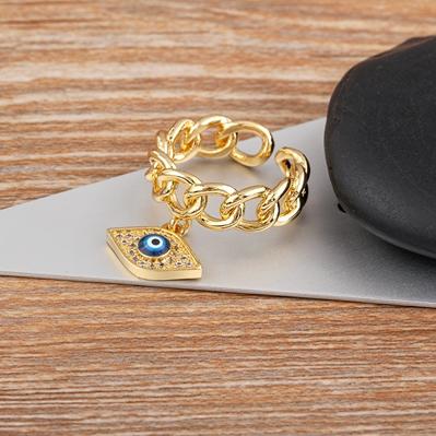 

Nidin Classic Lucky Evil Eye/Palm/Round Pendant Ring Adjustable Shiny Zircon Female Jewelry Fashion Luxury Engagement Gift