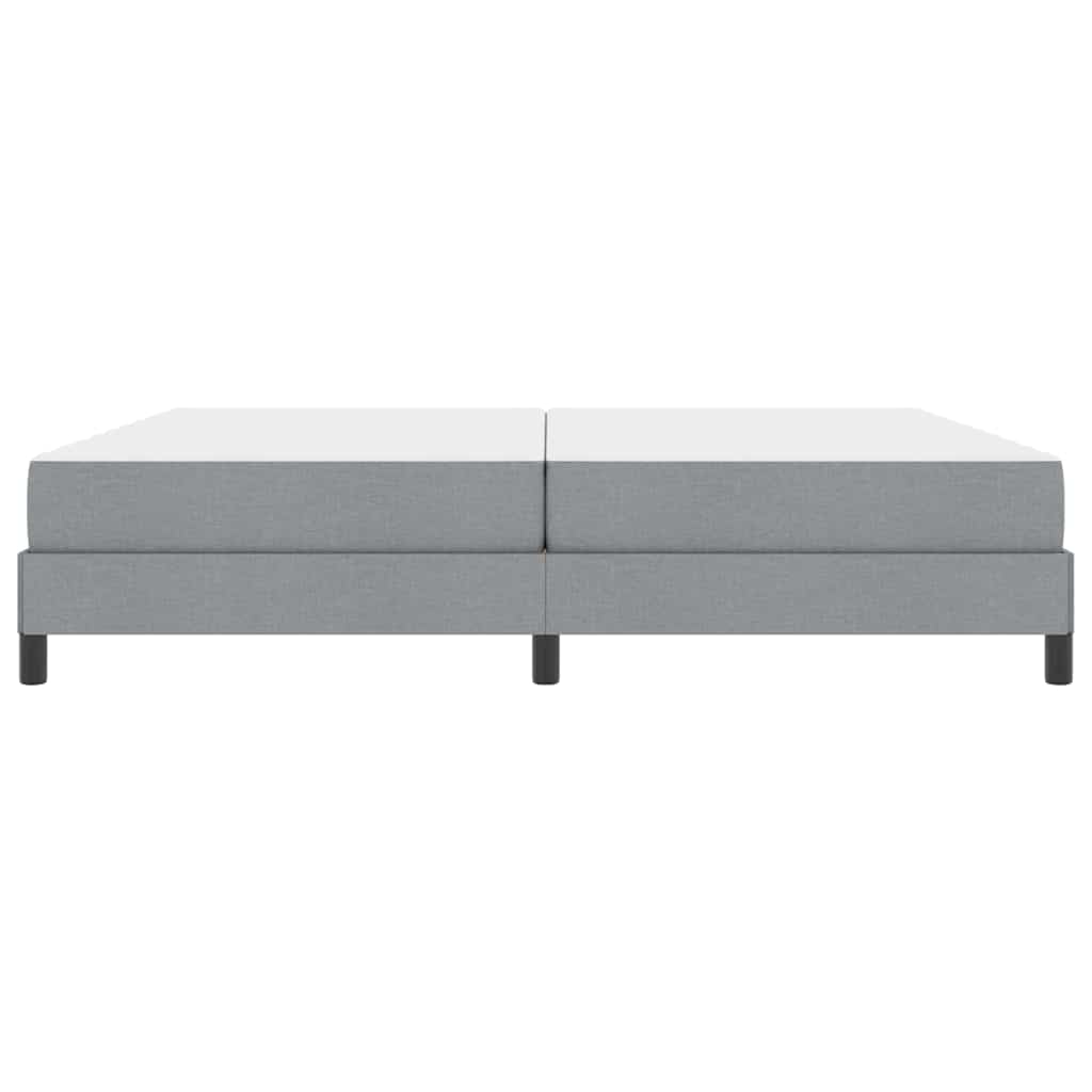 Box Spring Bed with Mattress Light Grey 200 X 200 Cm Fabric