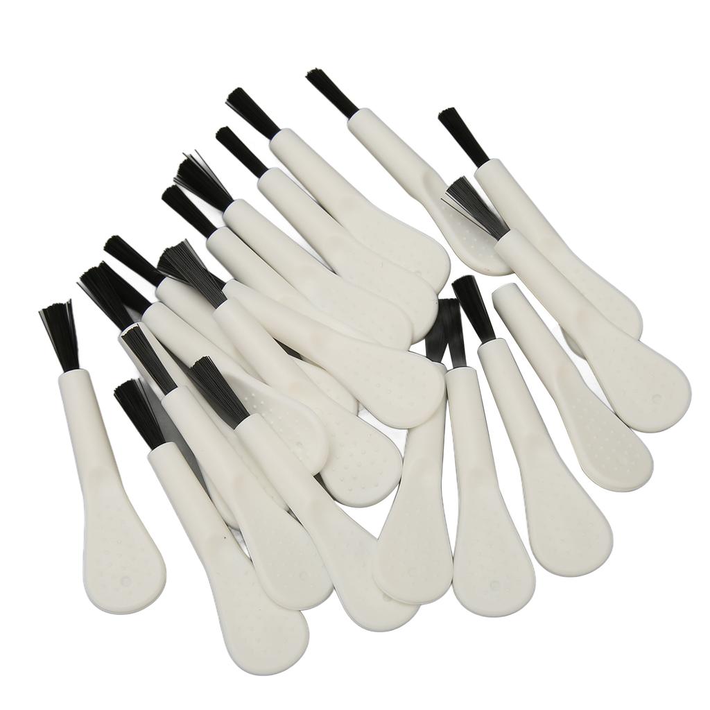 20 Stück Weißer Griff Schwarzes Haar Hörgeräte-Reinigungsbürste Professionelle Ohrenschmalzentfernung Schallverstärkerbürsten