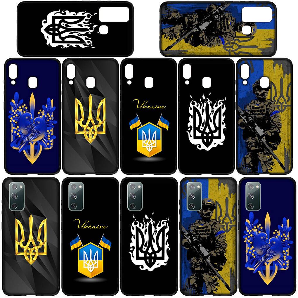 For Samsung Galaxy S25 S24 S23 S22 S21 S20 Ultra FE Plus A17 A37 A57 A56 A55 A06 A16 A15 A36 A26 A35 A05 A25 A54 A34 Phone Case Map Ukraine Flag Cover