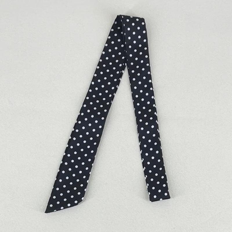 New Gradient Narrow Wide Wave Point Silk Scarf Women's Korean Edition Fashion Long Strip Multi Functional Decorative Belt Ribbon