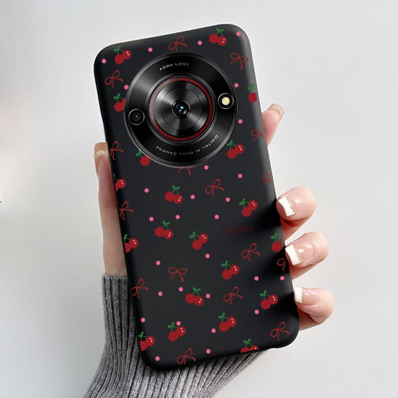 Cute Cartoon Case For ZTE Blade A75 5G/Nubia Focus 5G/Nubia Calf 5G Printing Shell Protective Cover Soft Silicone Black Casing
