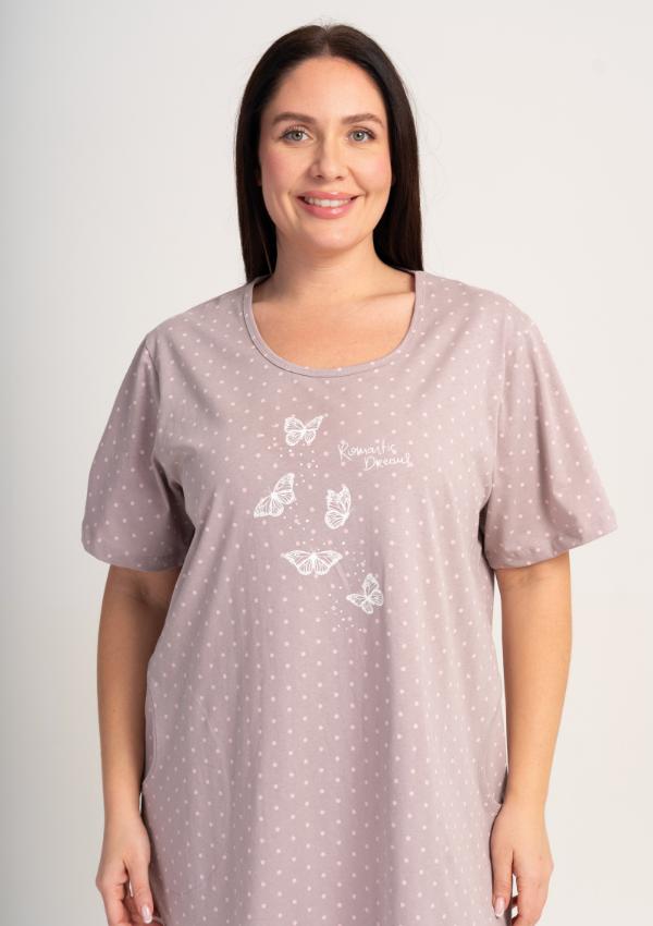 Women's Nightgown 4XL Vienetta Cotton Short Sleeve For Summer Nice