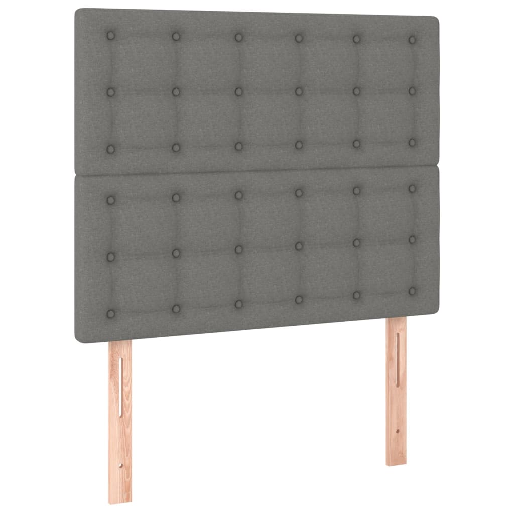 Box Spring Bed with Mattress Dark Gray 80 X 200 Cm Fabric