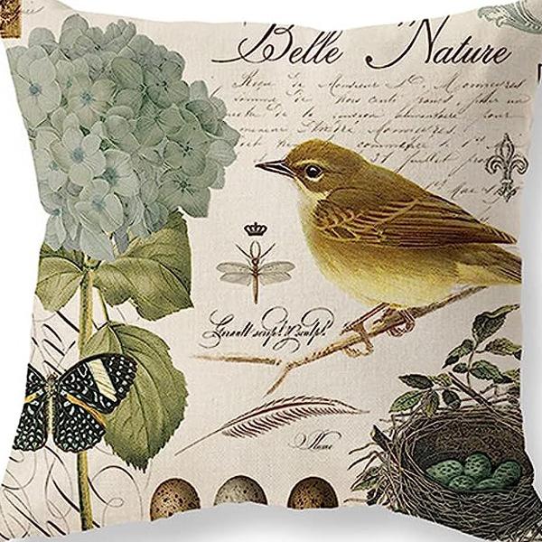 American Retro Printed Linen Pillowcase Living Room Sofa Office Pillow Car Cushion Cover