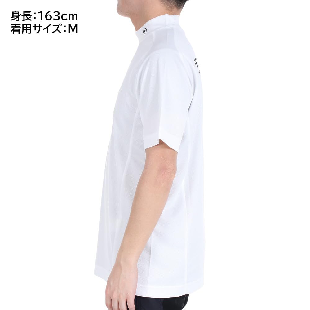 Ping Apparel Men's Short Sleeve High Neck Shirt (Logo Print, Moisture Wicking, Quick Drying) / Golf Undershirt / 621-3168301 030_White, Size S