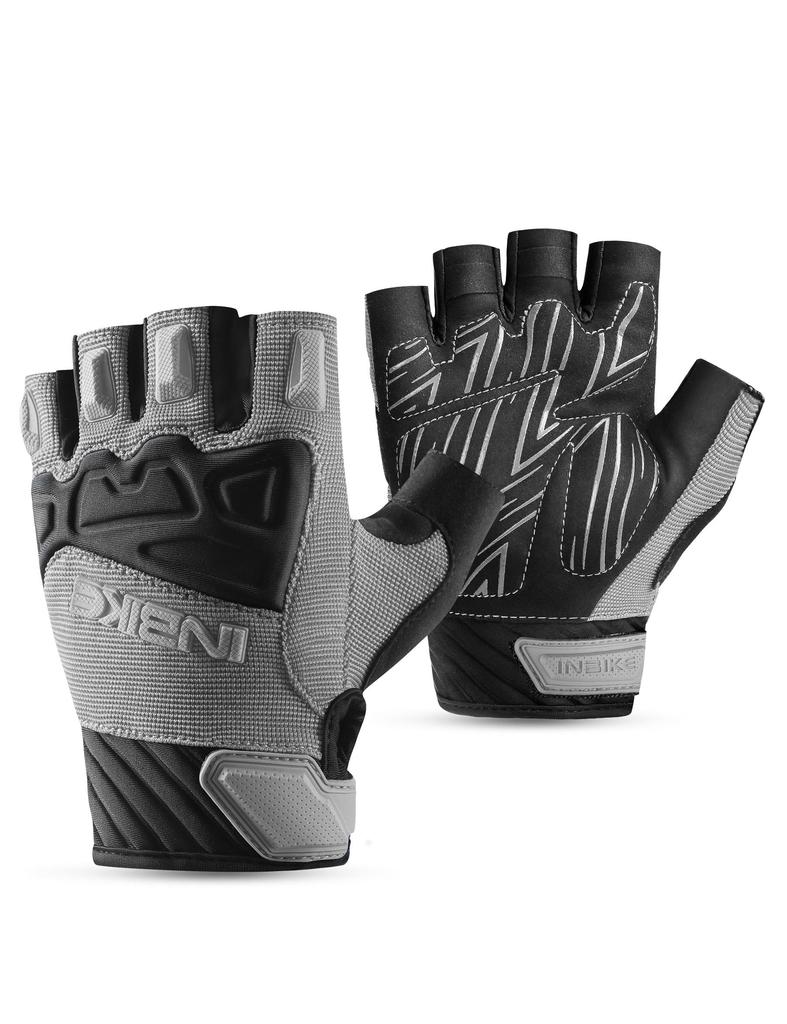 INBIKE Fingerless Cycling Gloves for Men MTB Breathable Non-slip Half Finger Mountain Bike Gloves Padded for Mens Womens