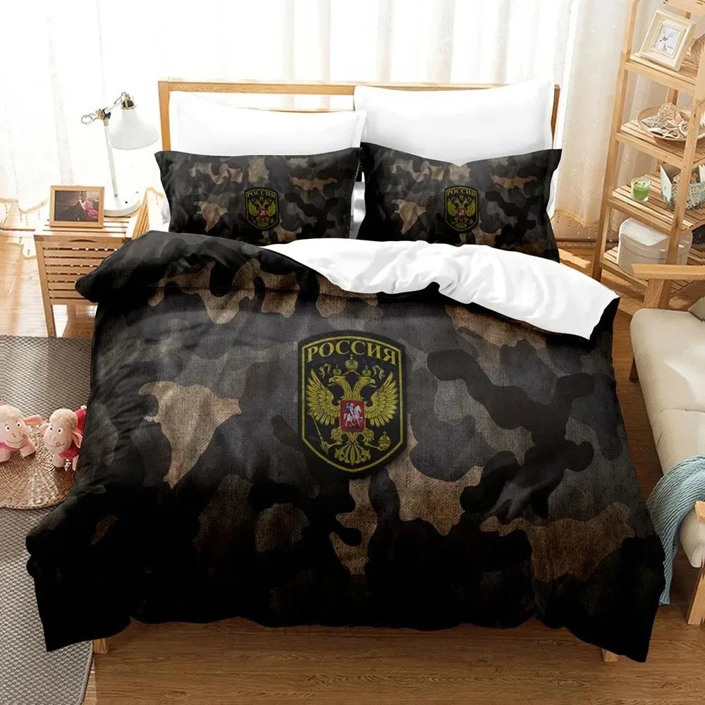3D Print Russian Flag State Insignia Bedding Set Duvet Cover Bed Set Quilt Cover Pillowcase Comforter King Queen Size Boys Adult