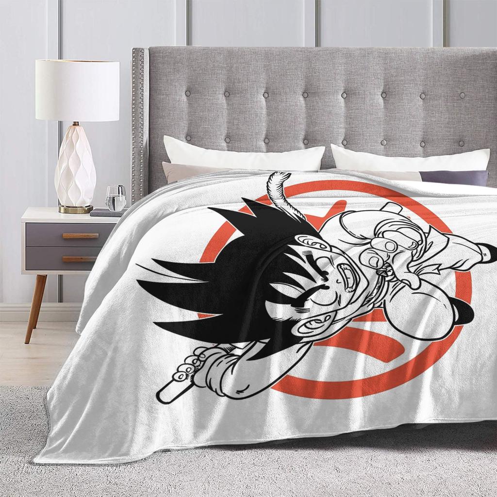 DBZ Songoku Blanket Fleece Decoration Multi-function Warm Throw Blanket for Bed Outdoor Plush Thin Quilt