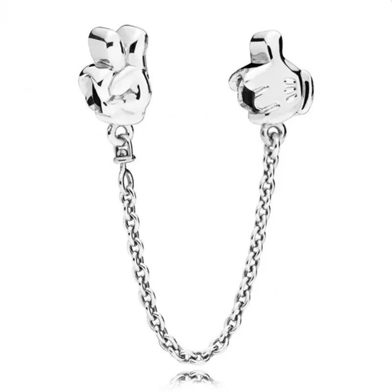 New 925 Silver Butterfly Stars & Moon Sunflower Safety Chains Spacer Beads Charms Fit Original Bracelets DIY Jewelry