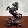 Yousheng Wooden Carving Horse Figurine Simulation Horse Resin Statue Collectible Animal Sculpture Ornament Fengshui Decoration Horse Lovers Gift