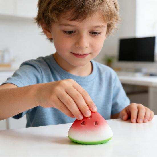 Watermelon Slice Slow-Rising Squeeze Toy Soft TPR Fidget for Stress Relief Cute Fruit-Shaped Decompression Gadget for Kids Adults