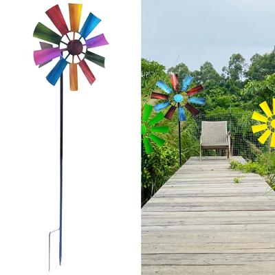 Wind Spinner with Metal Garden Stake Pinwheel Decorative Lawn Ornament Wind Mill for Lawn Garden Backyard Outdoor Decor