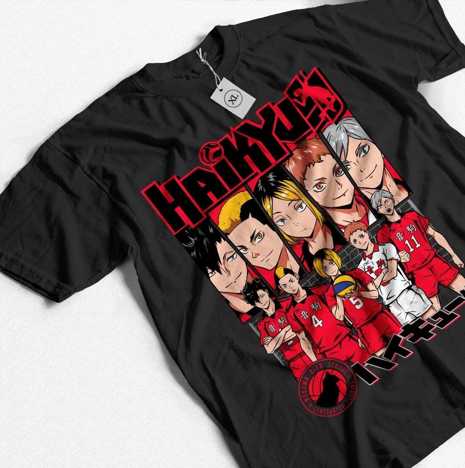 Haikyuu Tshirt Volleyball Kuroo Tetsurou Kozume Kenma Sport Anime Shirt Black