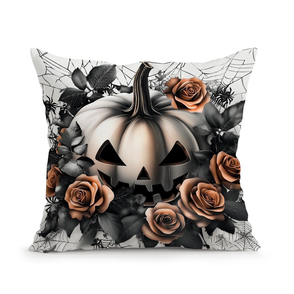 Halloween Flowers Cushion Pillowcase Printed Polyester 45X45Cm Throw Pillowcover Decorative Sofa Cushion Pillowslip Home Decor