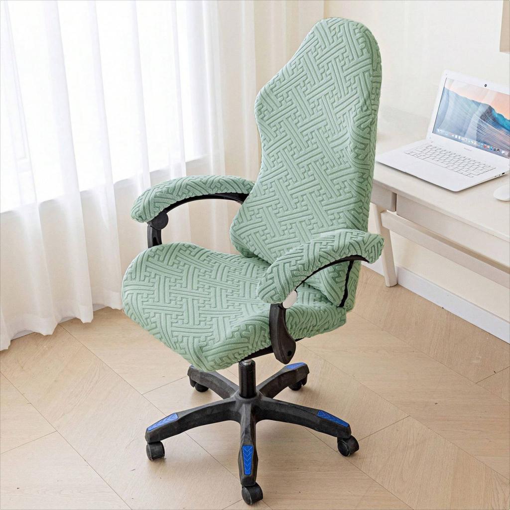 4pcs Gaming chair cover, modern solid colour Great Wall grid gaming chair cover, suitable for internet cafe