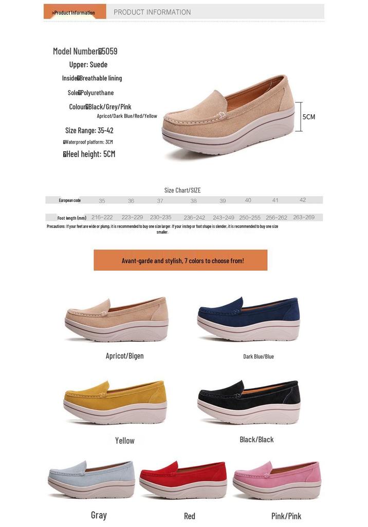 2022 Spring Women's Thick-Soled Platform Wedge Shoes - Casual & Comfortable
