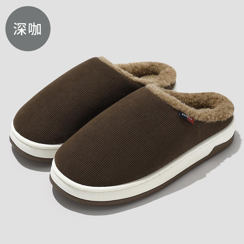 Winter wear cotton slippers home thick bottom non-slip couple slippers indoor warm home cotton drag