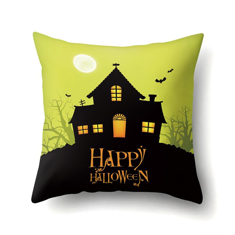 Halloween Polyester Pillow Case Car Waist Pillow Pumpkin Sofa Cushion Cover Office Living Room Pillow Case