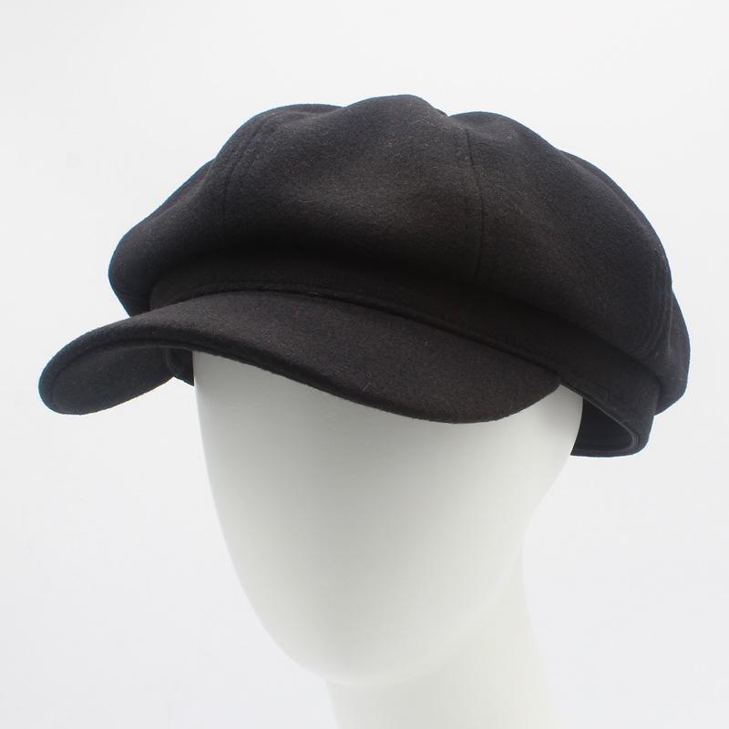 Popular Versatile Beret Autumn and Winter Solid Color Fashion Newsboy Hat Trend Painter Hat Retro Octagonal Hat