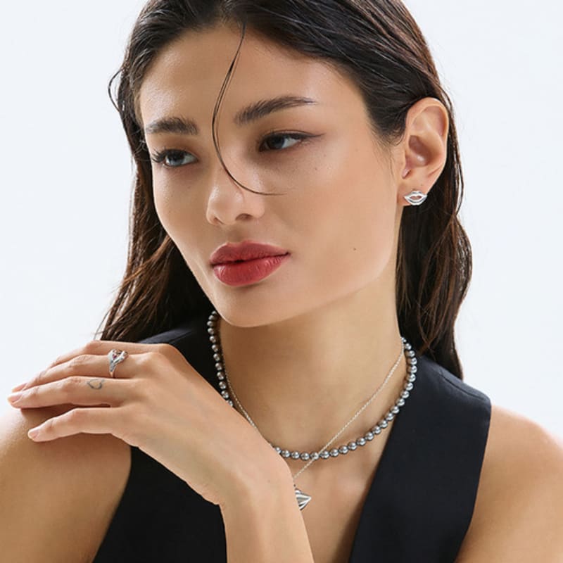 CALLOUTNEWYEAR Cony Lips Earrings (Silver92.5)