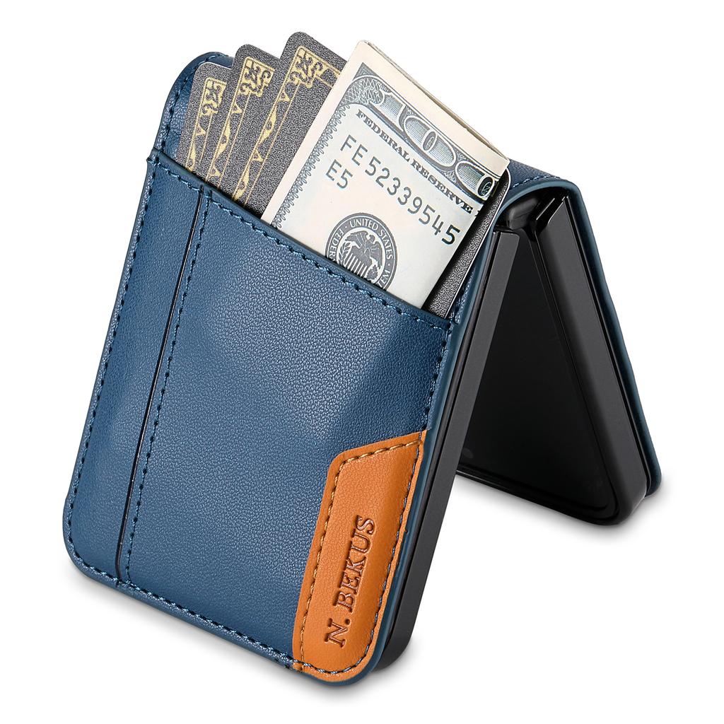 N.BEKUS For Samsung Galaxy Z Flip7 5G Case Card Slot PU + PC Phone Back Cover