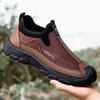 Shoes Men's Casual Shoes One Pedal Lazy Shoes Leather Surface Men's Shoes Soft Sole Comfortable Dad Shoes Breathable and Non-smelly Feet Single Shoes