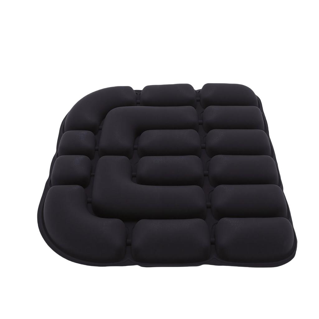 Inflatable Seat Cushion Comfortable Adjustable 3D Air Travel Cushion Portable Black Chair Pad for Driving Office Work