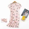 Plus size Estate Donna Camicia da notte Manica corta Simpatico cartone animato pigiameria dolce O Collo Camicie da notte Pigiama Pigiama da donna in cotone