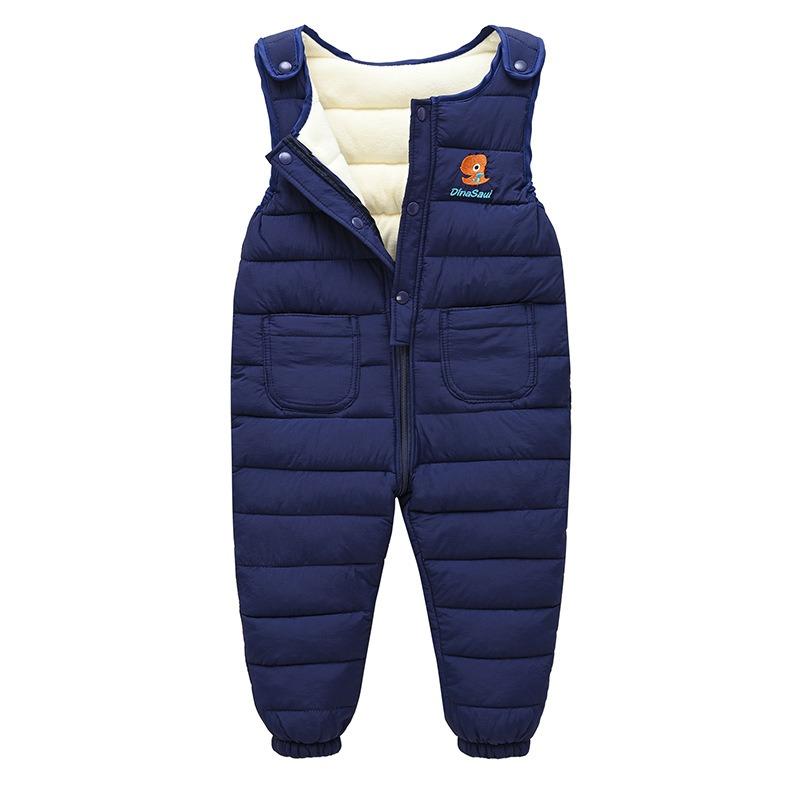 Baby Kinder Verdickte Fleece Latzhose Offener Schritt Winter Baumwolle Gepolsterte Hose Für Jungen Mädchen