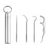 Portable 304 Stainless Steel Toothpick Set with Storage Tube for Oral Care