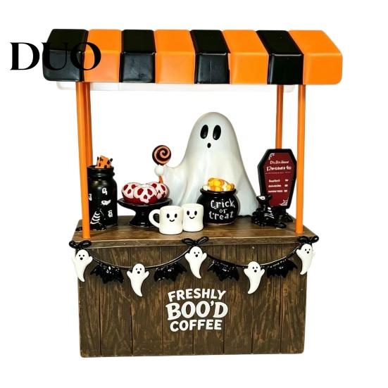 Seasonal Party Decor Halloween Ghost Resin Figurine, Spooky Cart Statue for Indoor Home Garden Decor, Table Centerpiece Festive Decoration Durable