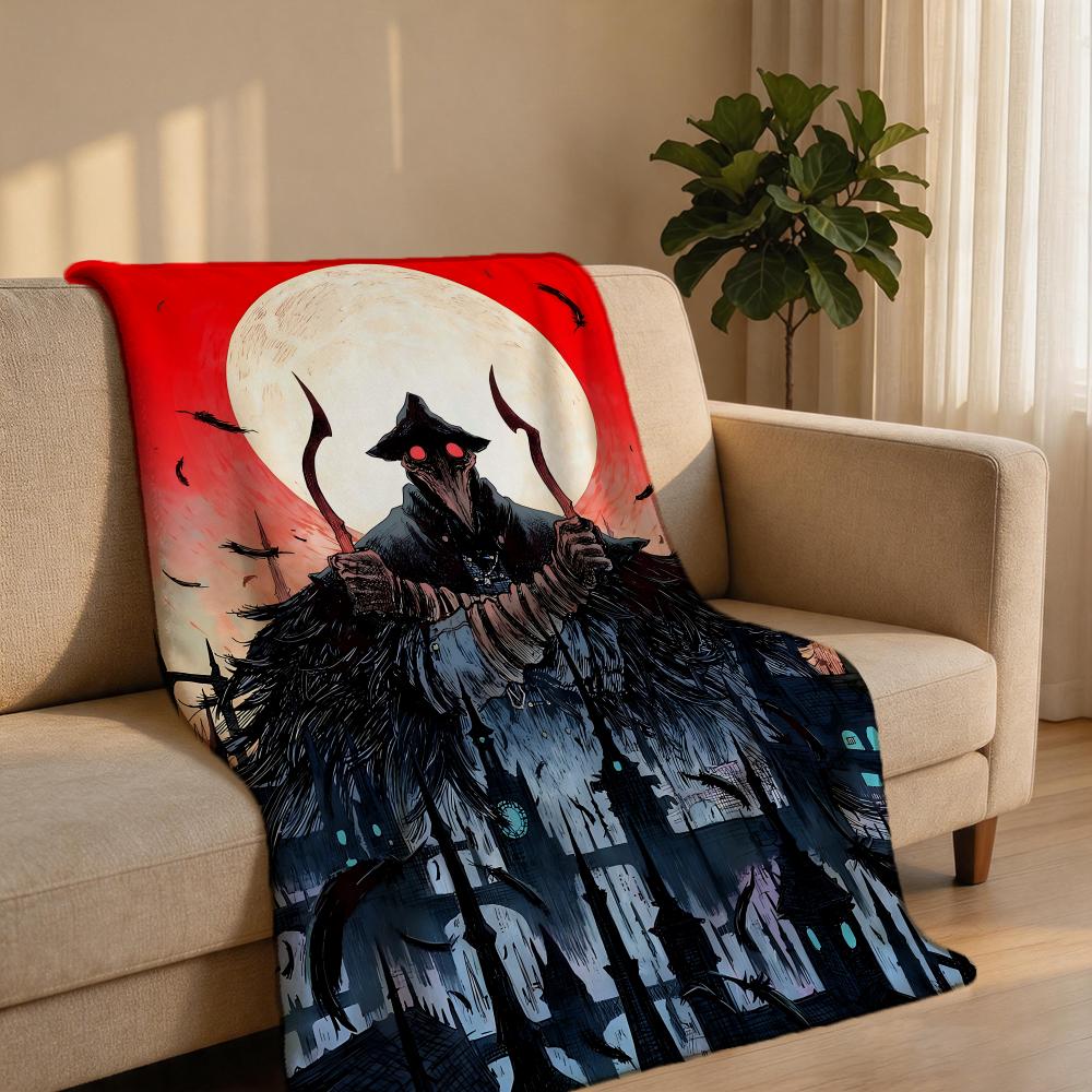Game B-Bloodbornes Throw Short Plush Throw Blanket Soft Skin-Friendly Multi-Scene Home Office