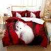 Cat Duvet Cover Set Cute Kitty Theme Bedding Set for Kids Girls 2/3pcs Single Double Queen King Size Comforter Cover Bedclothes